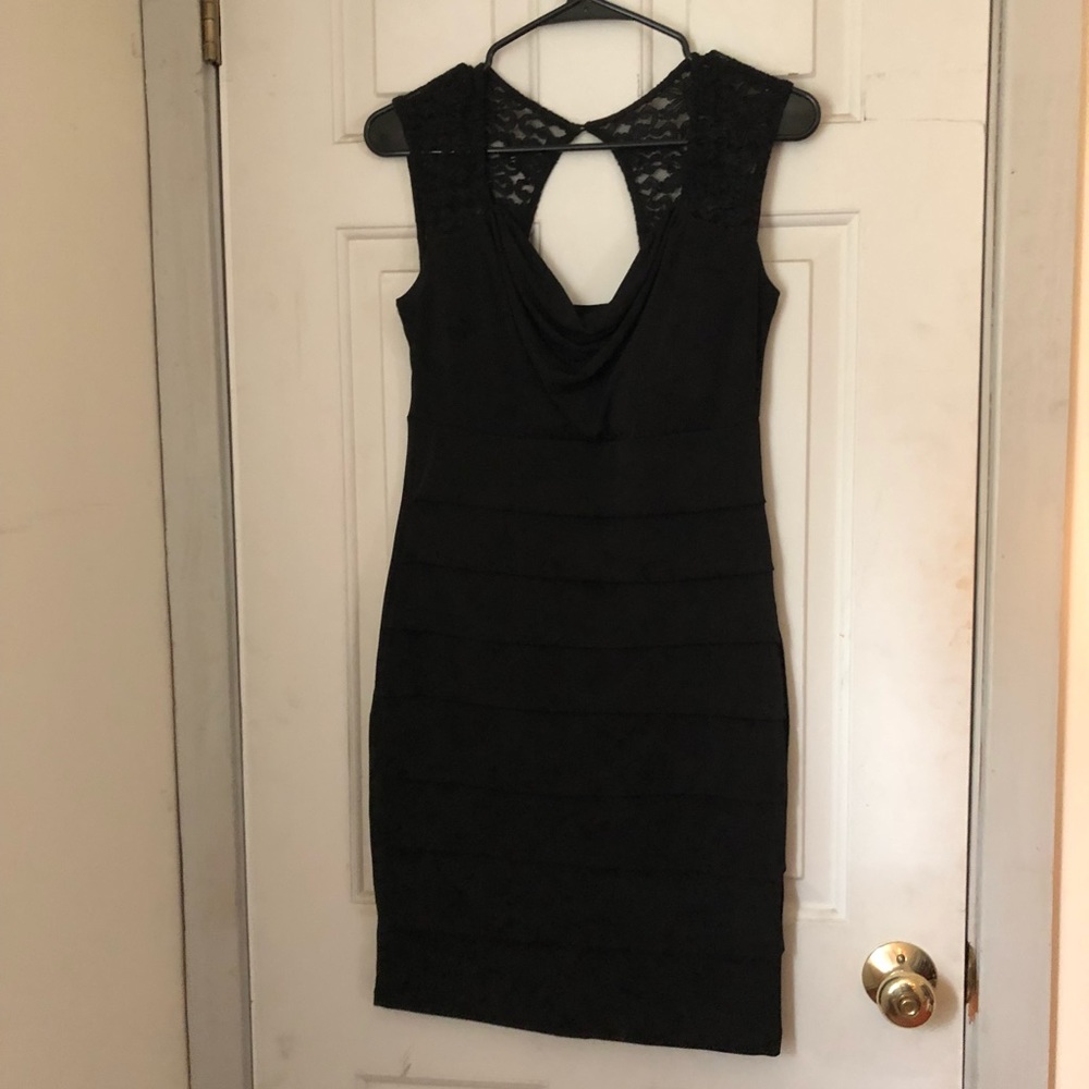 Black ruched dress